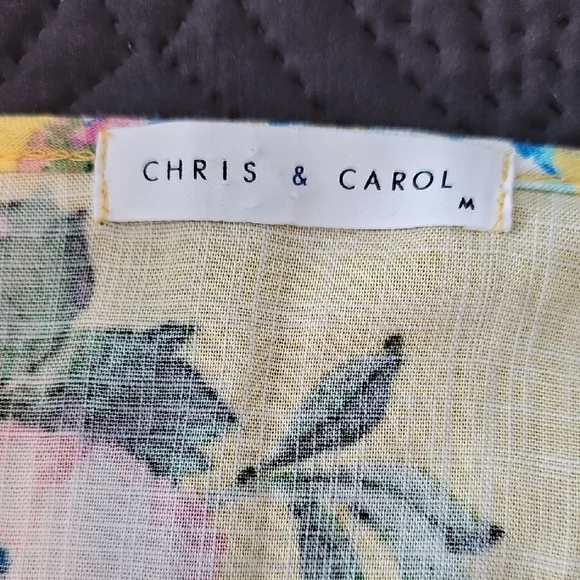 NWT Size Medium Chris & Carol Yellow Floral Dress - Picture 3 of 7